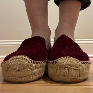 Soludos Velvet Burgundy Espadrilles